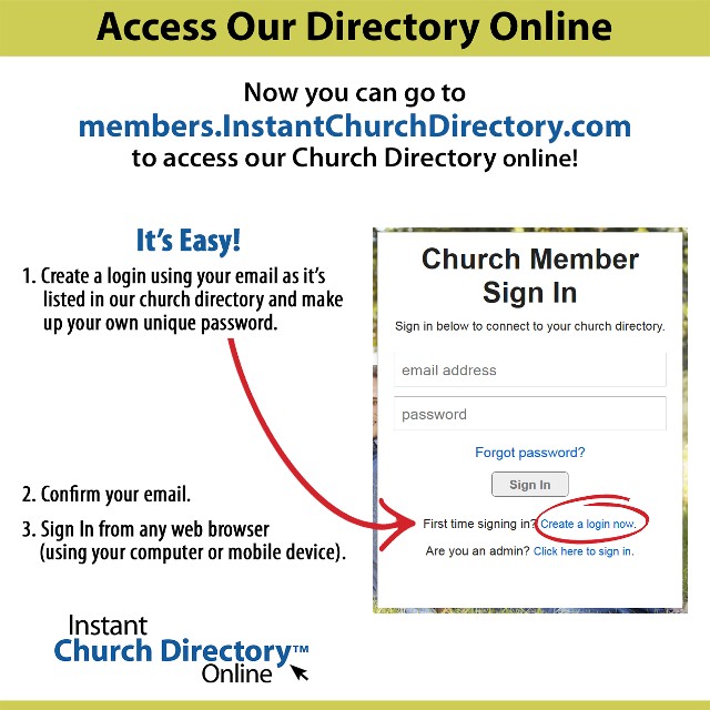 Church Directory Online Insturctions